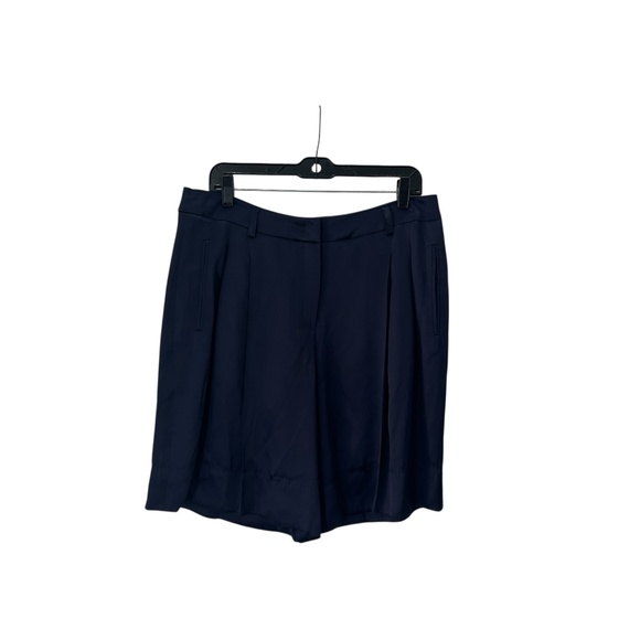 NWT Escada Navy Blue Silk Shorts Size 42/US 12 - Picture 1 of 6